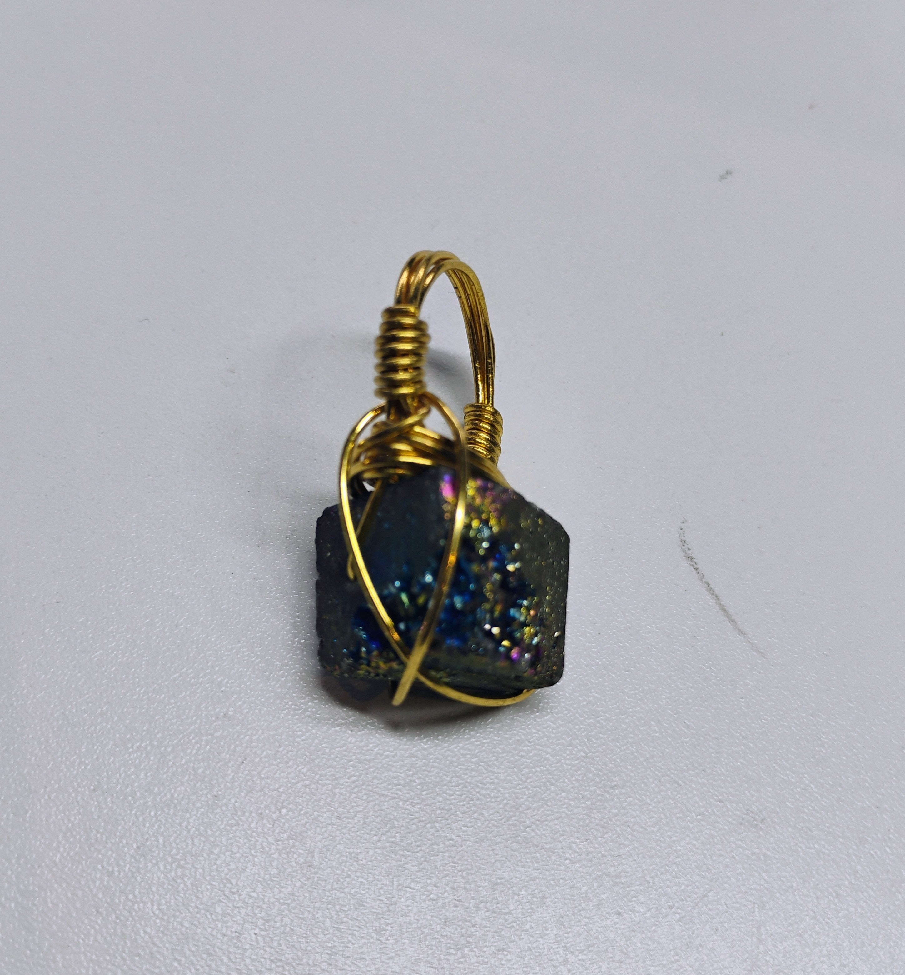 Rainbow Aura Quartz ring
