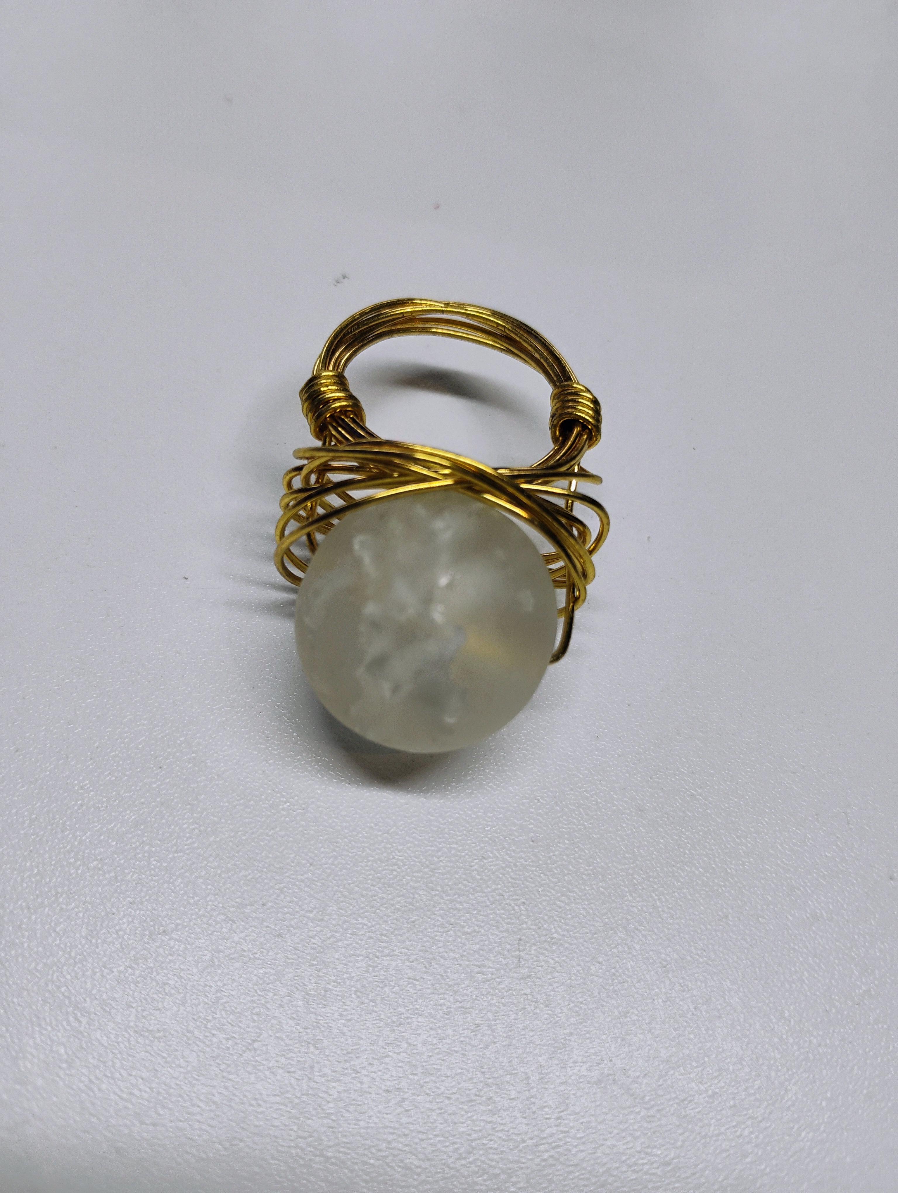 Clear Quartz Globe ring