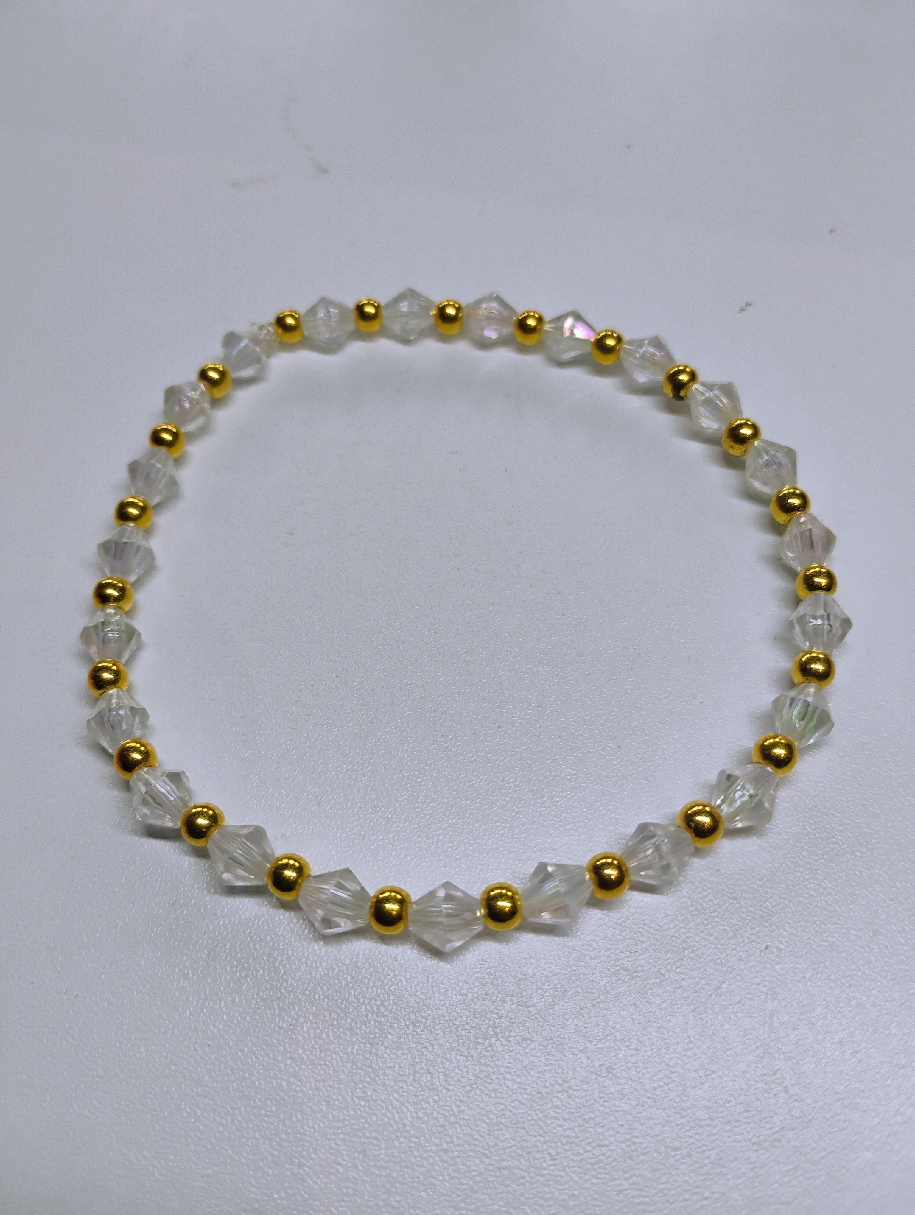 Clear & Gold anklet