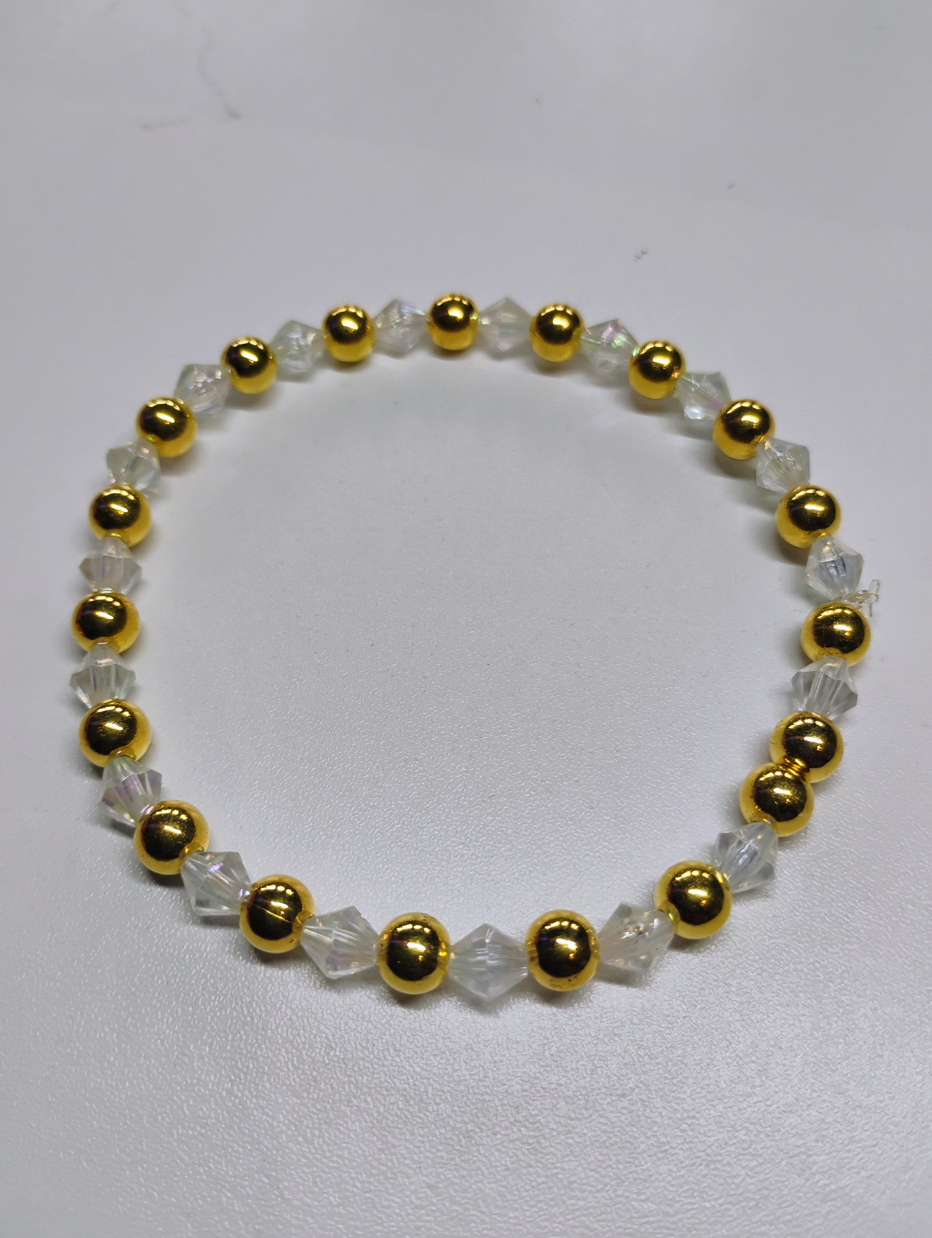 Clear & Gold anklet