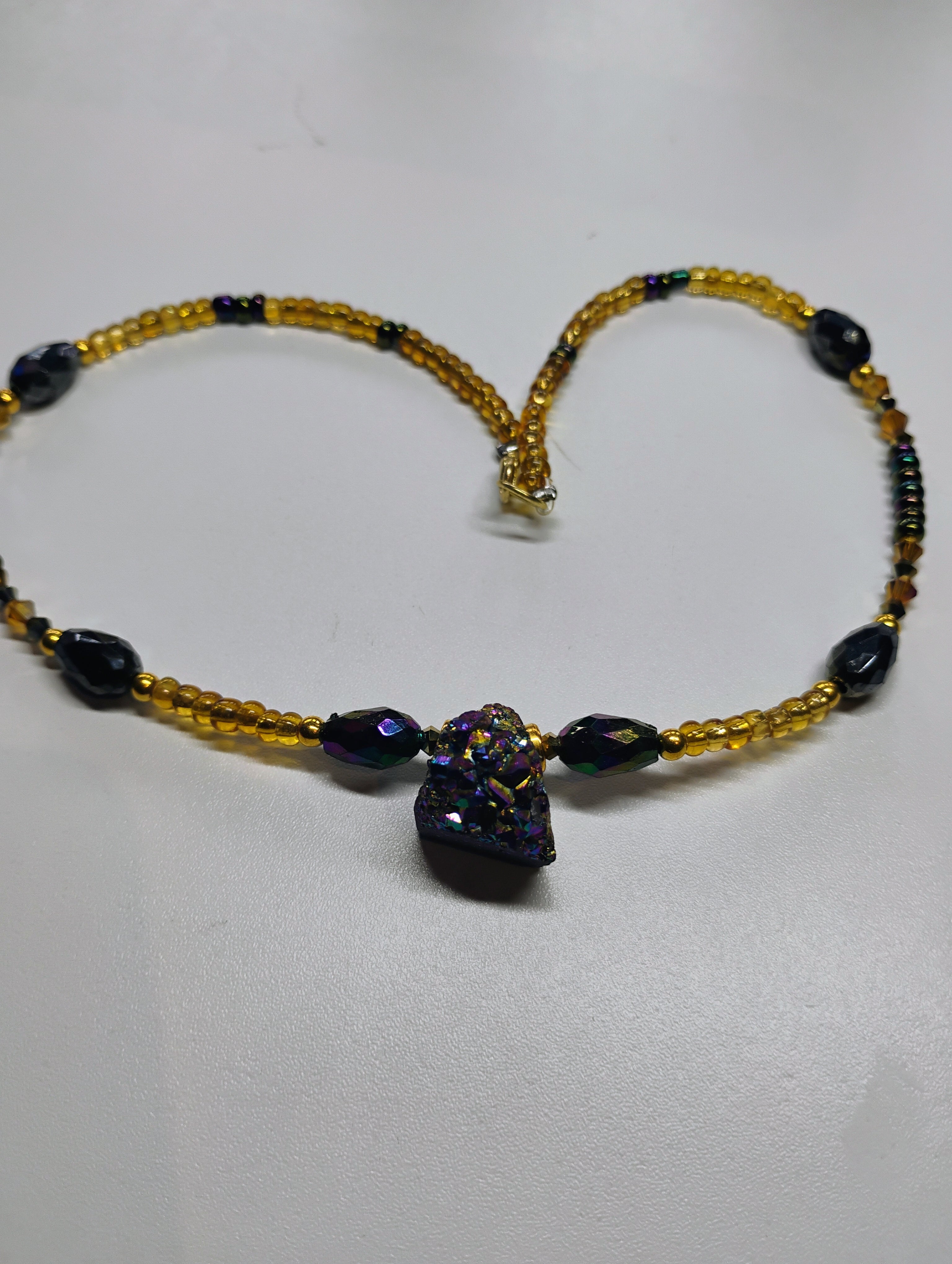 Rainbow Aura Quartz necklace